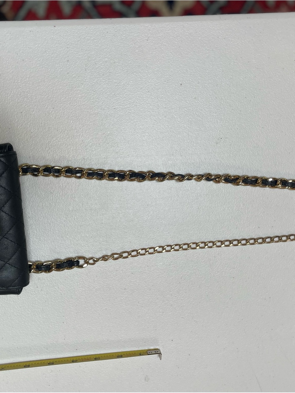 Black Quilted Fanny Bag / belt bag with Gold Chain Strap